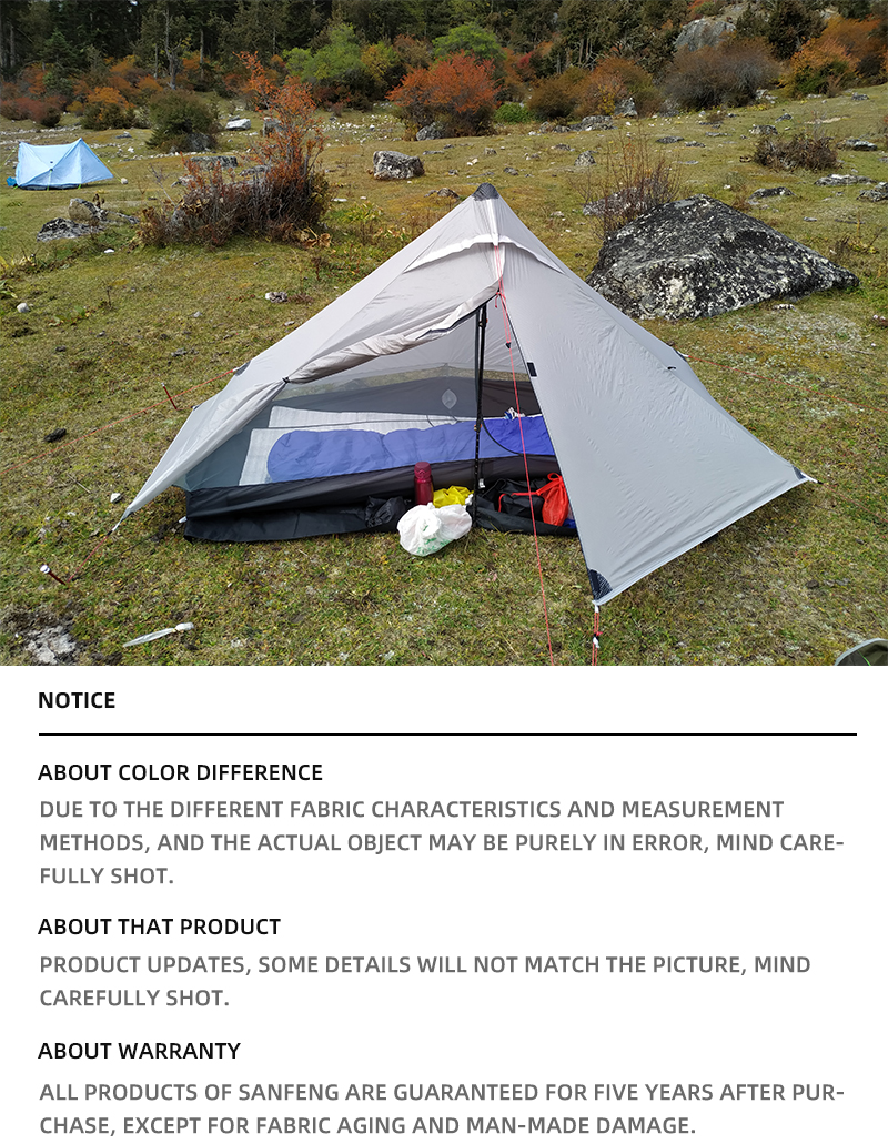 Cheap Goat Tents 3F UL GEAR Lanshan 1 Pro Waterproof Tents 3 4 Season 15D Silnylon Rodless Tent Outdoor 1 Person Light Weight Camping Tent   
